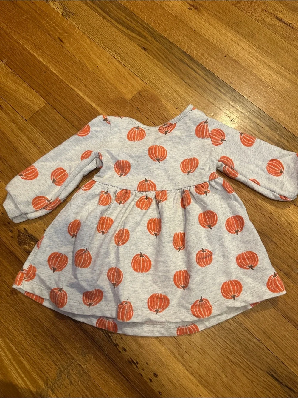 Kids Pumpkin Print Gray Dress